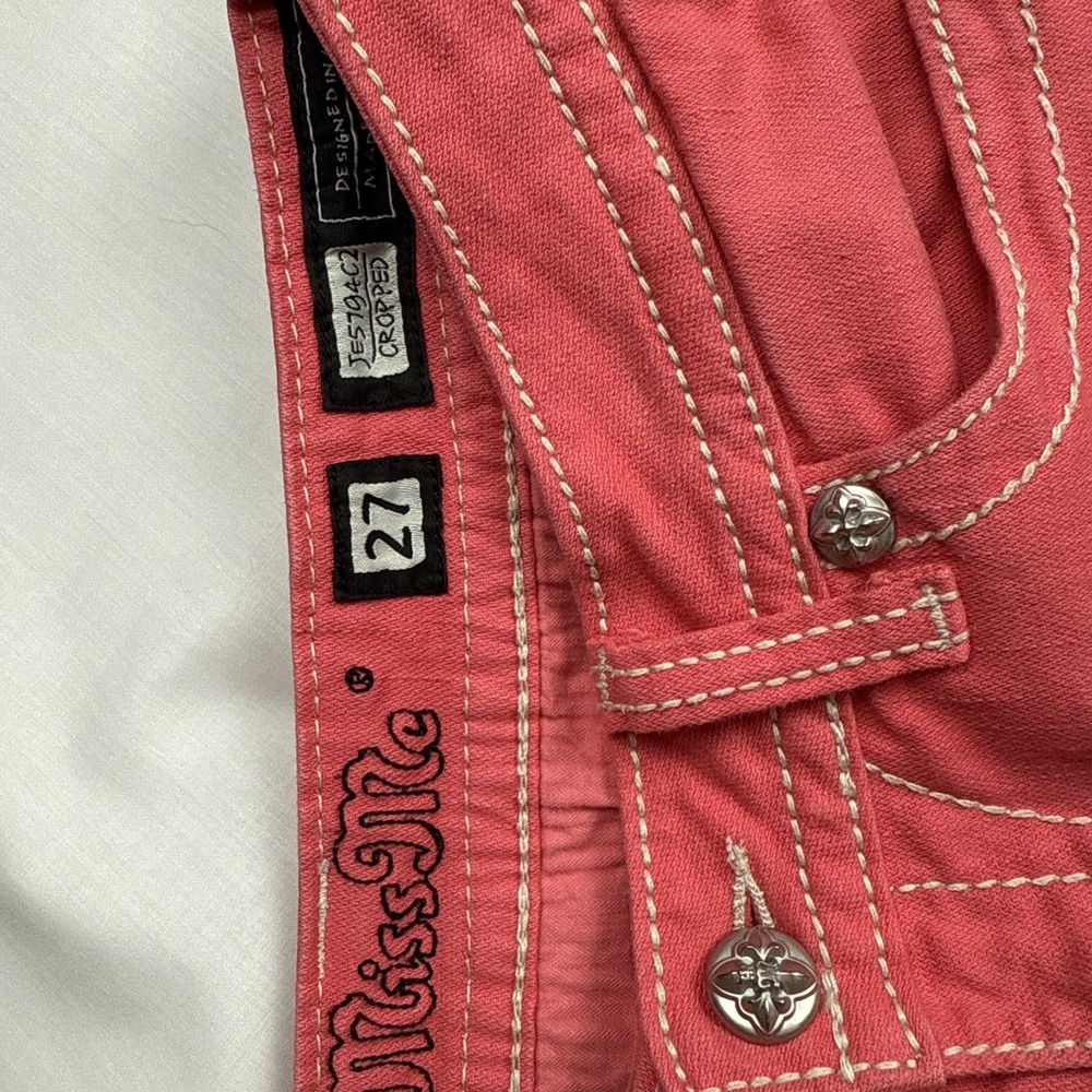 Miss Me Jeans Copped Womens Size 27 Color Melon JE5794C2  Flap Pockets Luxery - Picture 5 of 13